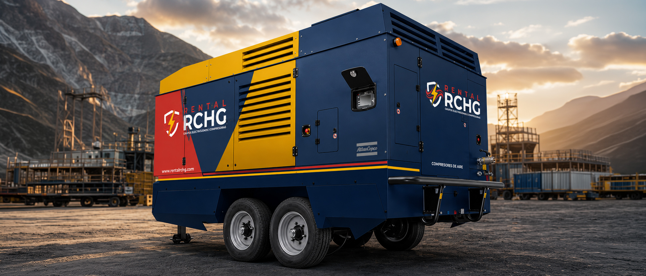 Compresora de aire portátil en alquiler – Rental RCHG Perú